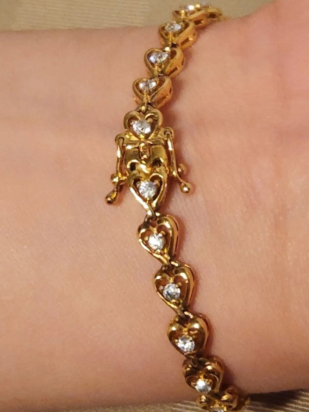 STERLING SILVER VERMEIL TENNIS BRACELET